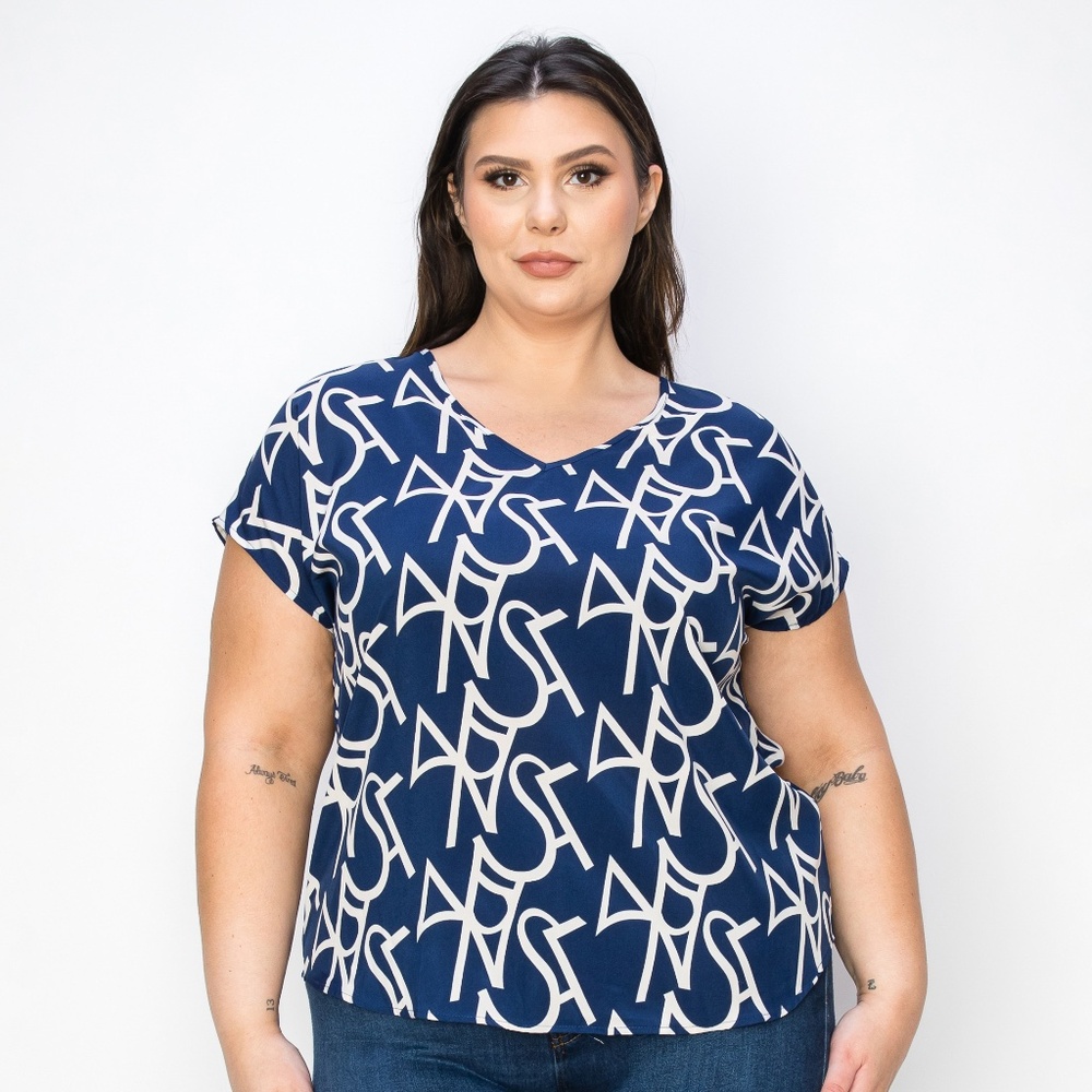 B-111-2，Print top，Plus Size ，Curve Size，Brand new